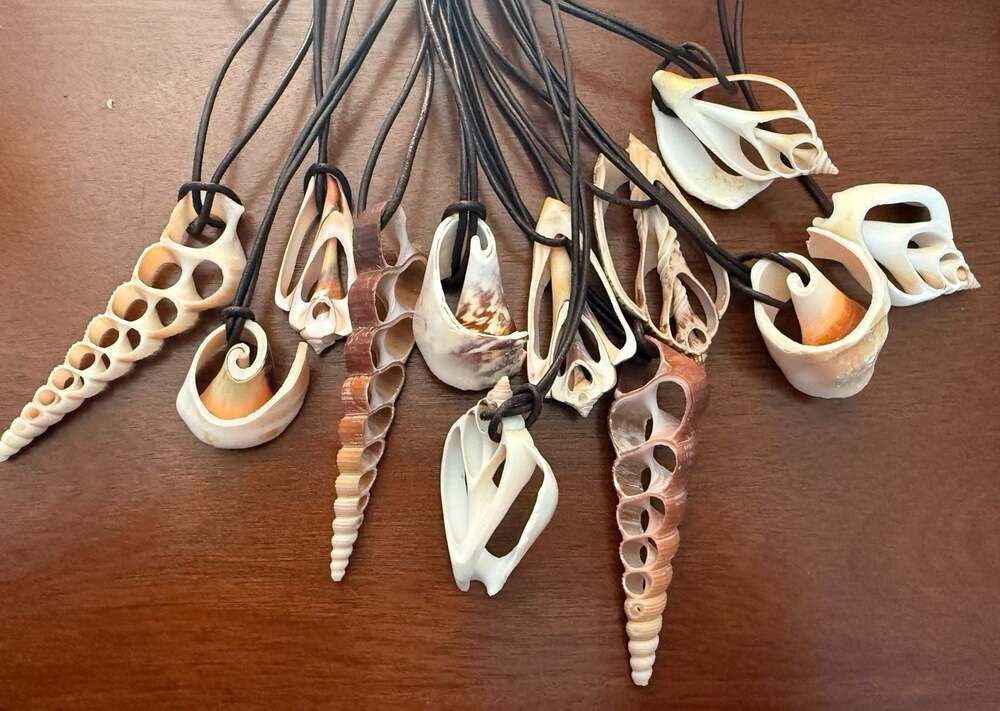 Natural Shell on leather Necklaces 12 piece lot